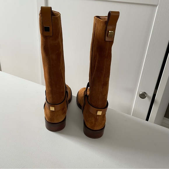 Stuart Weitzman Chestnut Cognac Suede Mid Calf Boots - Picture 11 of 11